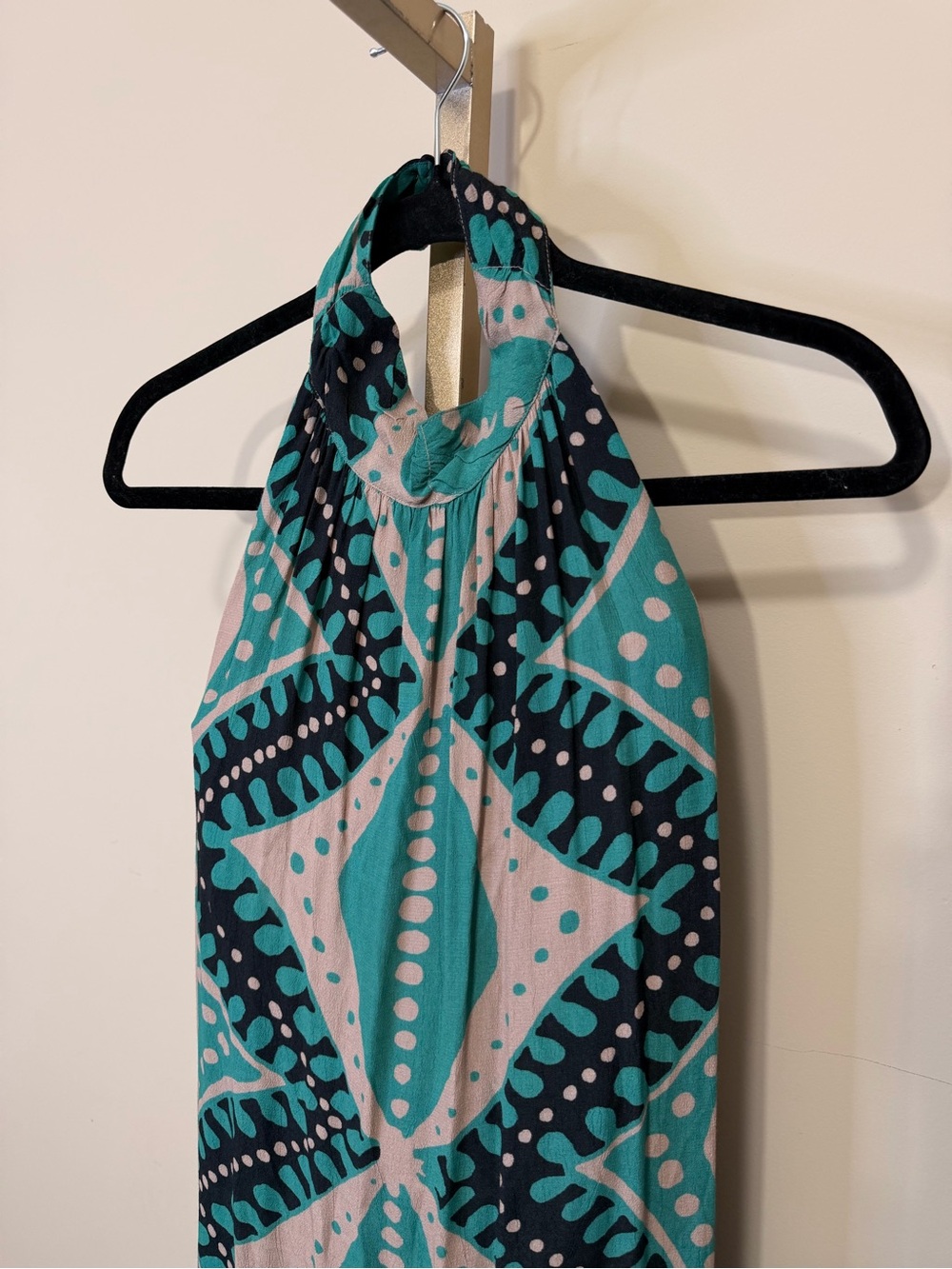 Porridge Anthropologie Geometric Print Halter Maxi Dress - Size Small - Picture 4 of 6